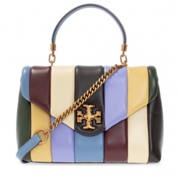 TORY BURCH KIRA SMALL PATCHWORK SATCHEL SHOULDER BAG MULTICOLORED BAG DUST BAG - Picture 3 of 16